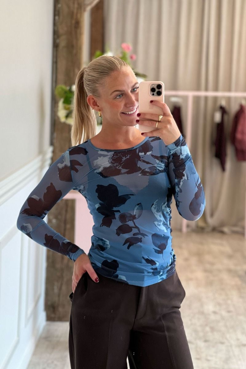 Sisters Point - Bluse - Vinni-O10 - Blue/Flower