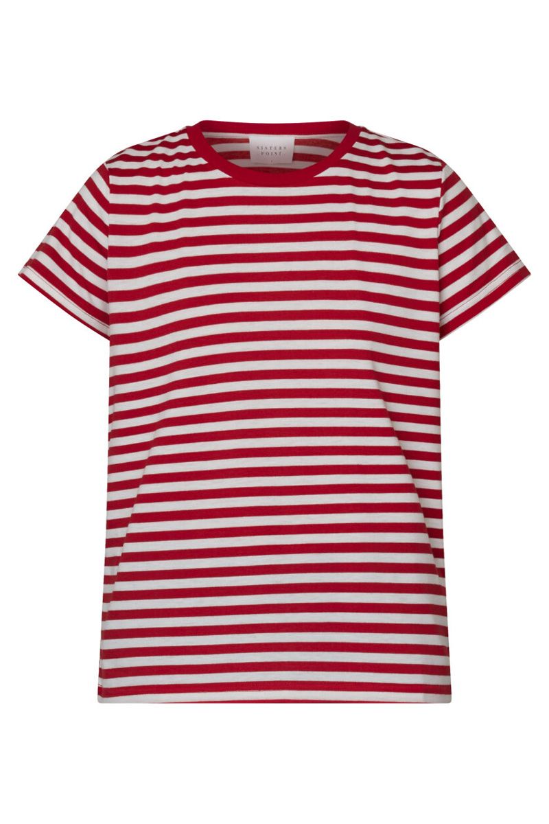 Sisters Point - T-shirt - Hico-SS1 - Cream/Ruby