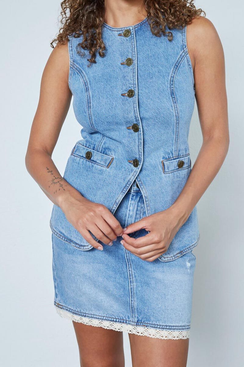 Sisters Point - Vest - Fela - Light Denim