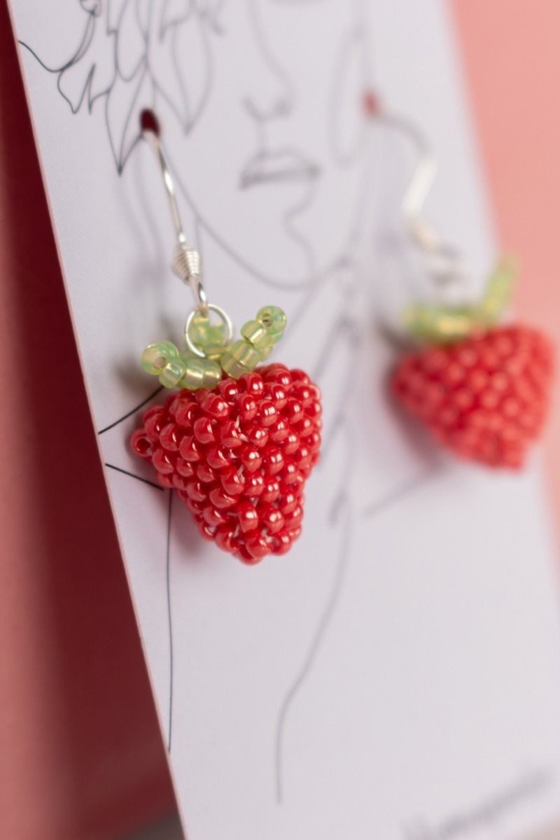 Små Perler - Øreringe - Tasty Strawberries - Sølv