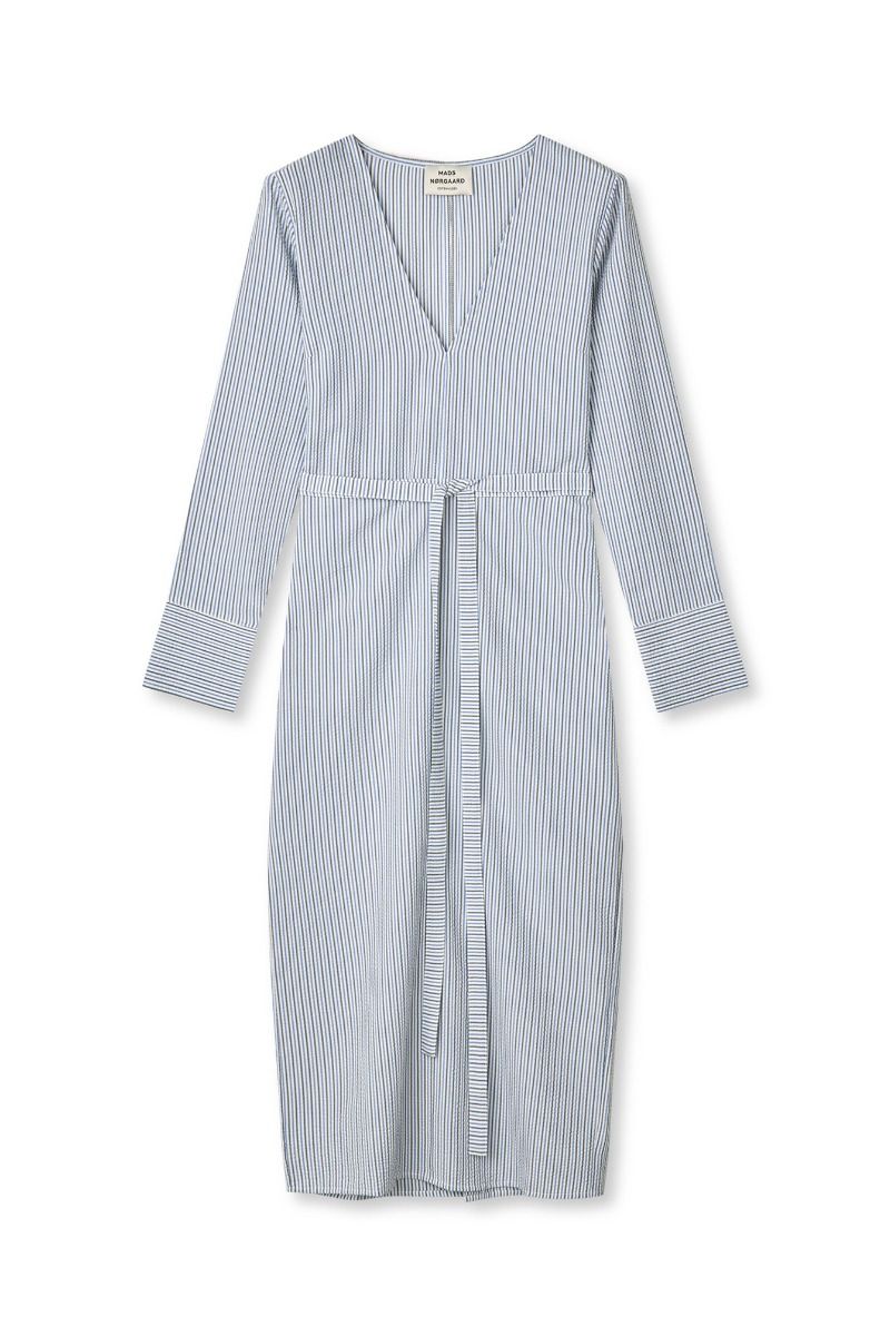 Mads Nørgaard - Kjole - Soft Crease Oda Dress - Sky Captain/Bright Cobalt/Vani