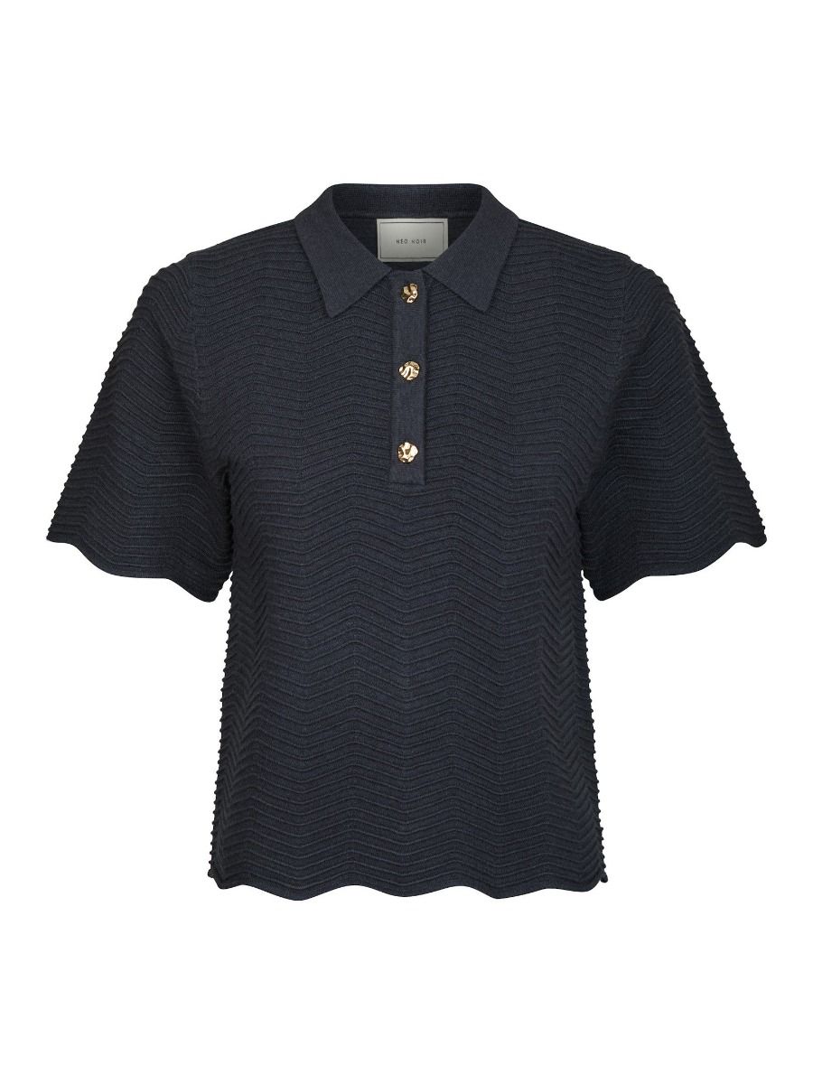 Neo Noir - T-shirt - Soko Wave Knit Tee - Midnight Blue