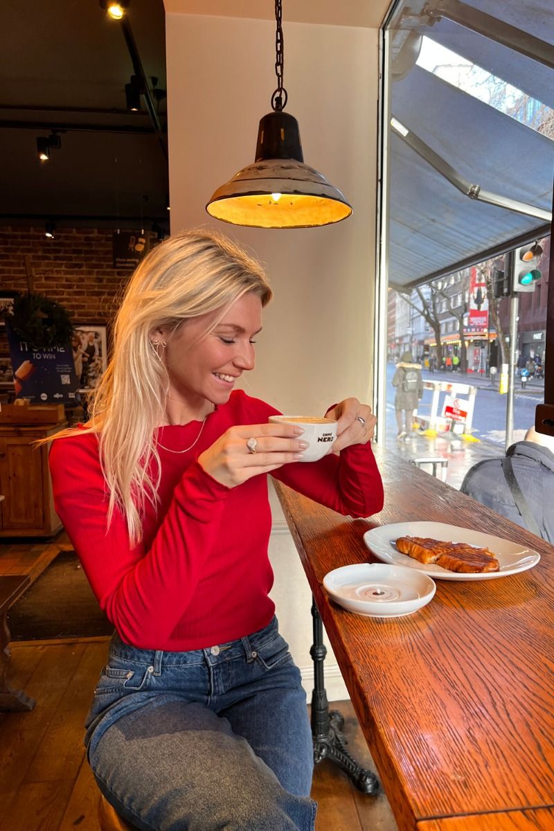 Something New - Bluse - Cammie LS Tee - Salsa Red