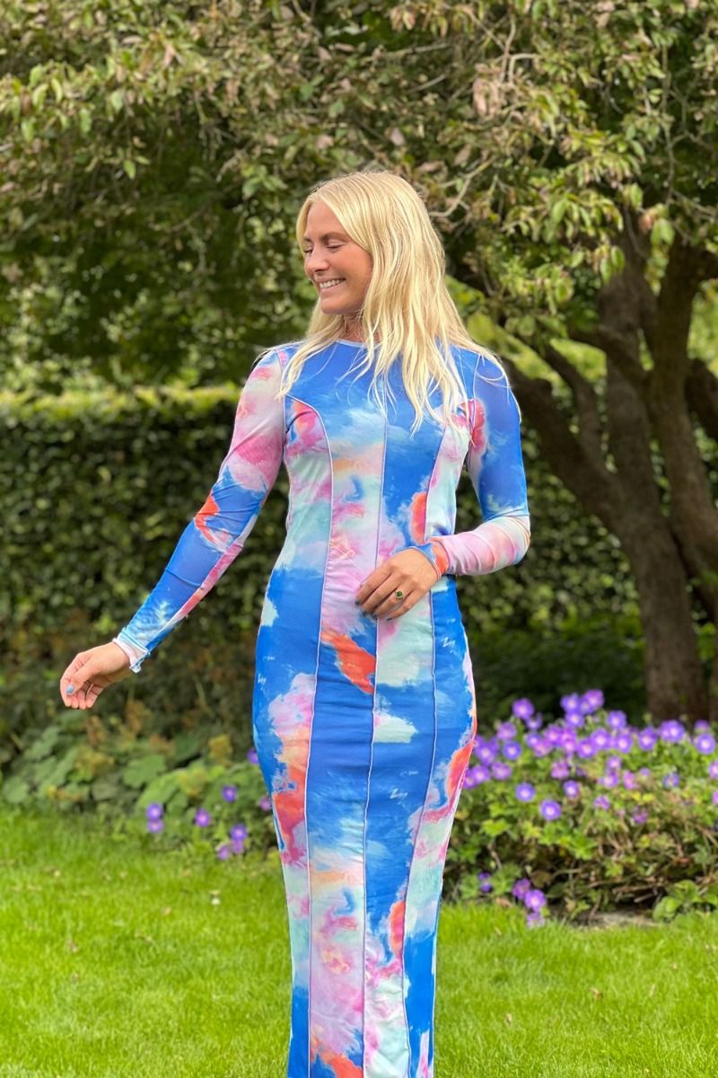 Something New - Kjole - SN Kiara LS Mesh Maxi Dress - Purple Heather