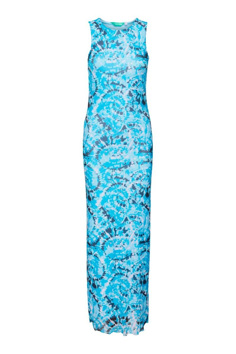 Something New - Kjole - SN Serena SL Tight Mesh Maxi Dress - Bar Malibu Blue
