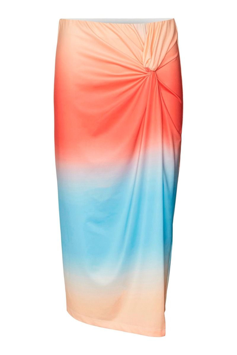 Something New - Nederdel - Emily Tie Calf Skirt - Sun Peach Fuzz 
