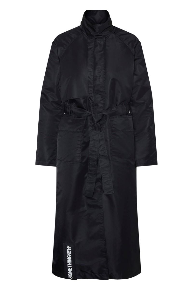 Something New - Jakke - SN Kara LS Label Maxi Trenchcoat - Black 