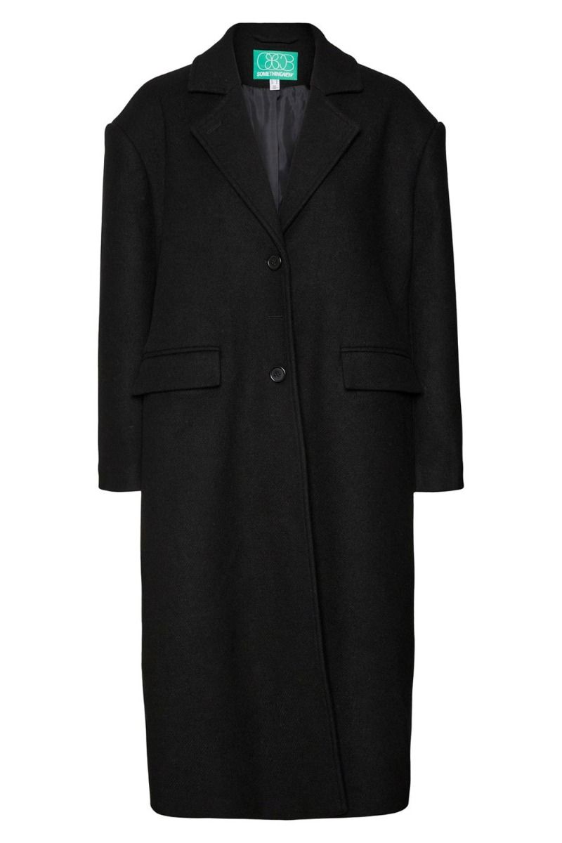 SomethingNew - Jakke - Naomi LS Oversize Wool Coat - Black