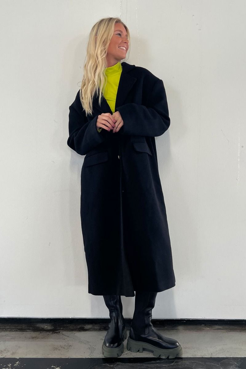 SomethingNew - Jakke - Naomi LS Oversize Wool Coat - Black