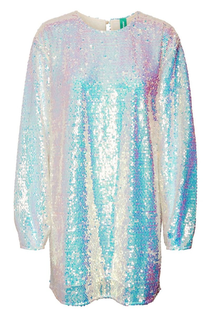 SomethingNew - Kjole - Naomi LS Sequin Mini Dress - Silver