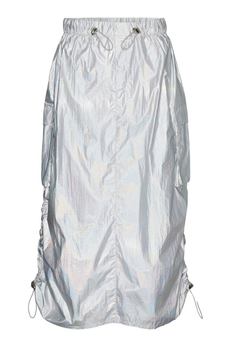 Something New - Nederdel - Kendal Mr Parachute Calf Skirt - Silver 