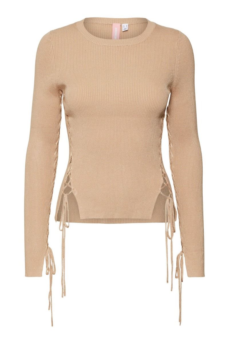 Something New - Strik - Jennifer LS Tie Short Knit - Sun Ginger Root