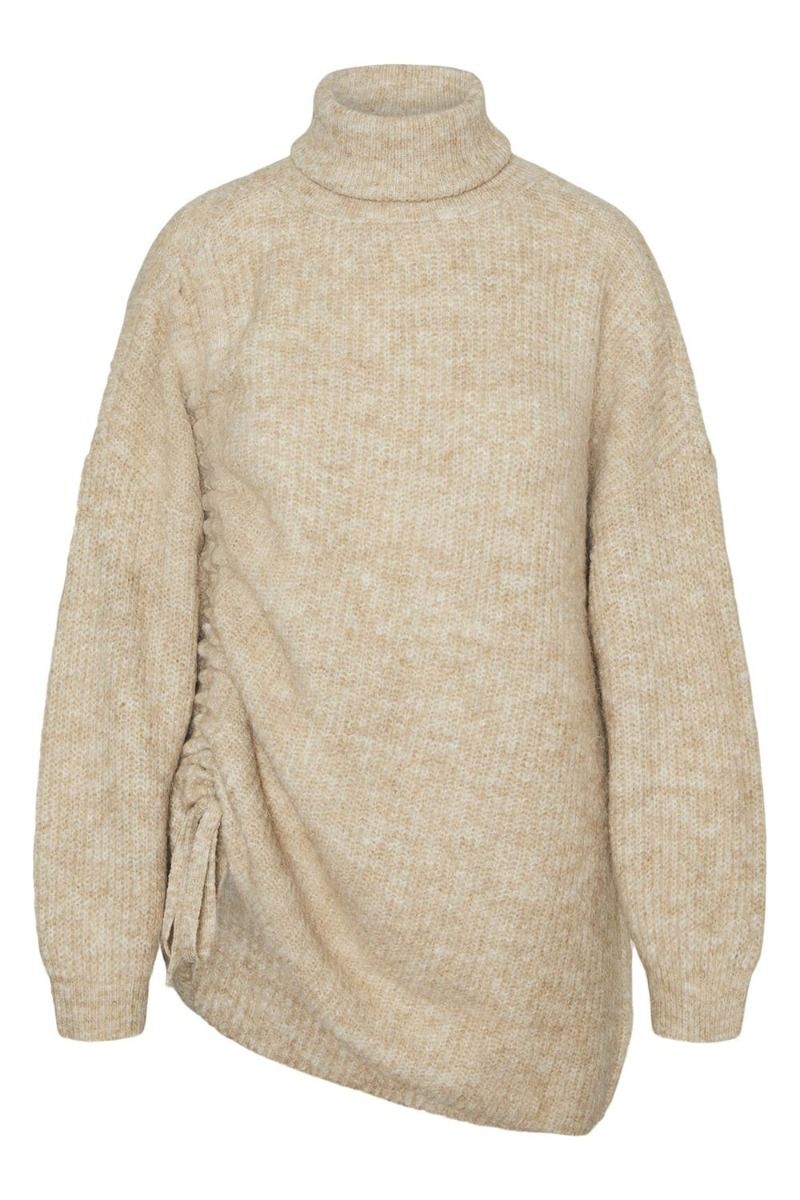 Something New - Strik - SN Kiara LS Pullstring Knit - Oatmeal