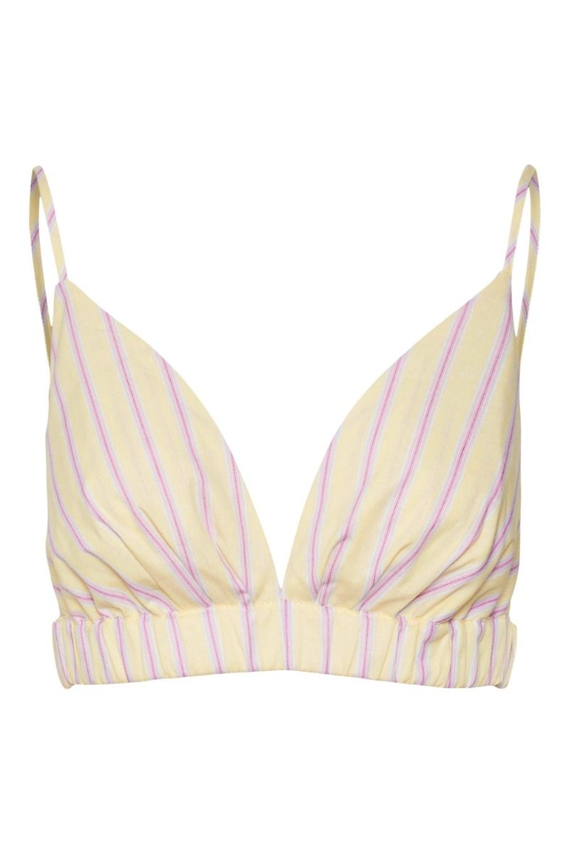 Something New - Top - SN Cleo Bra Top - Stripe Pale Banana