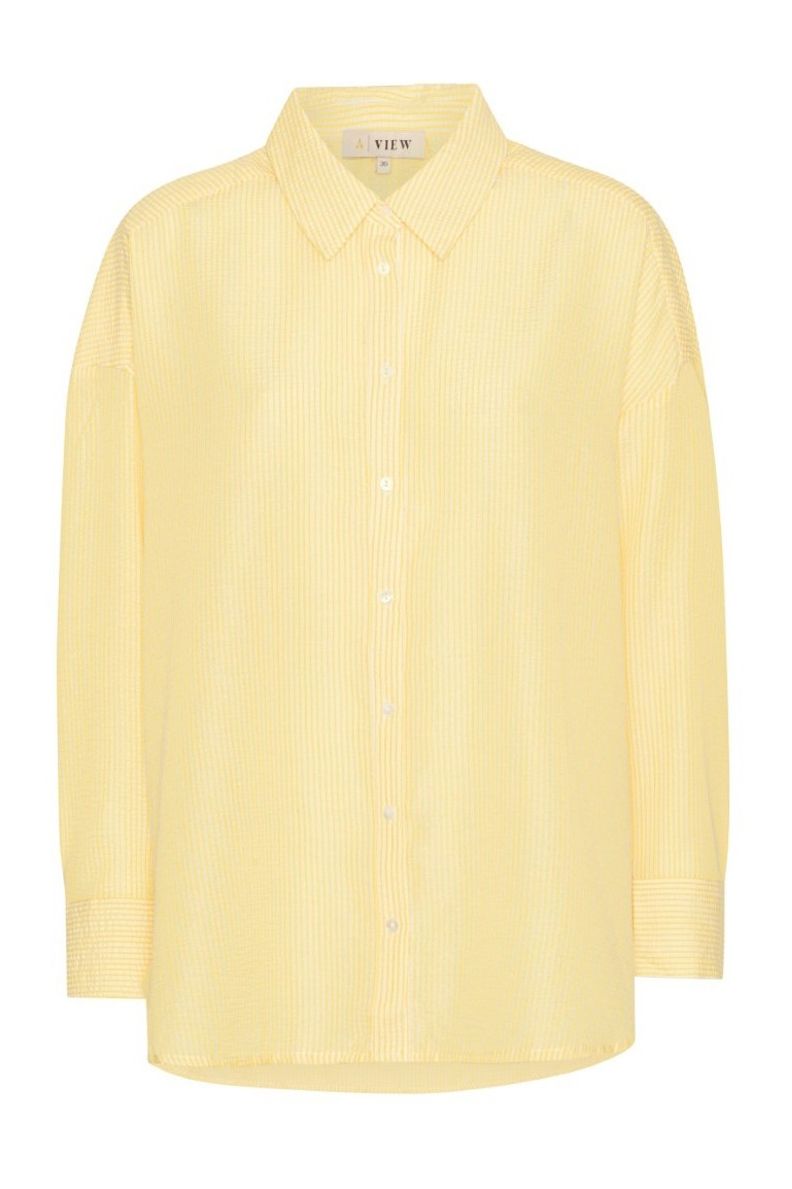 A-View - Skjorte - Sonja Shirt - 123 Yellow/White