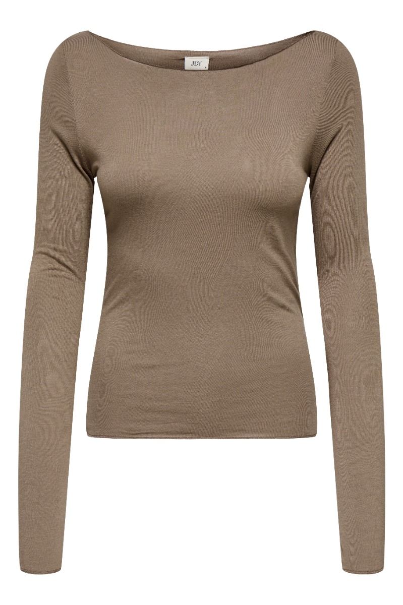 JDY - Bluse - Suma Woolblend L/S Boatneck Top - Fossil