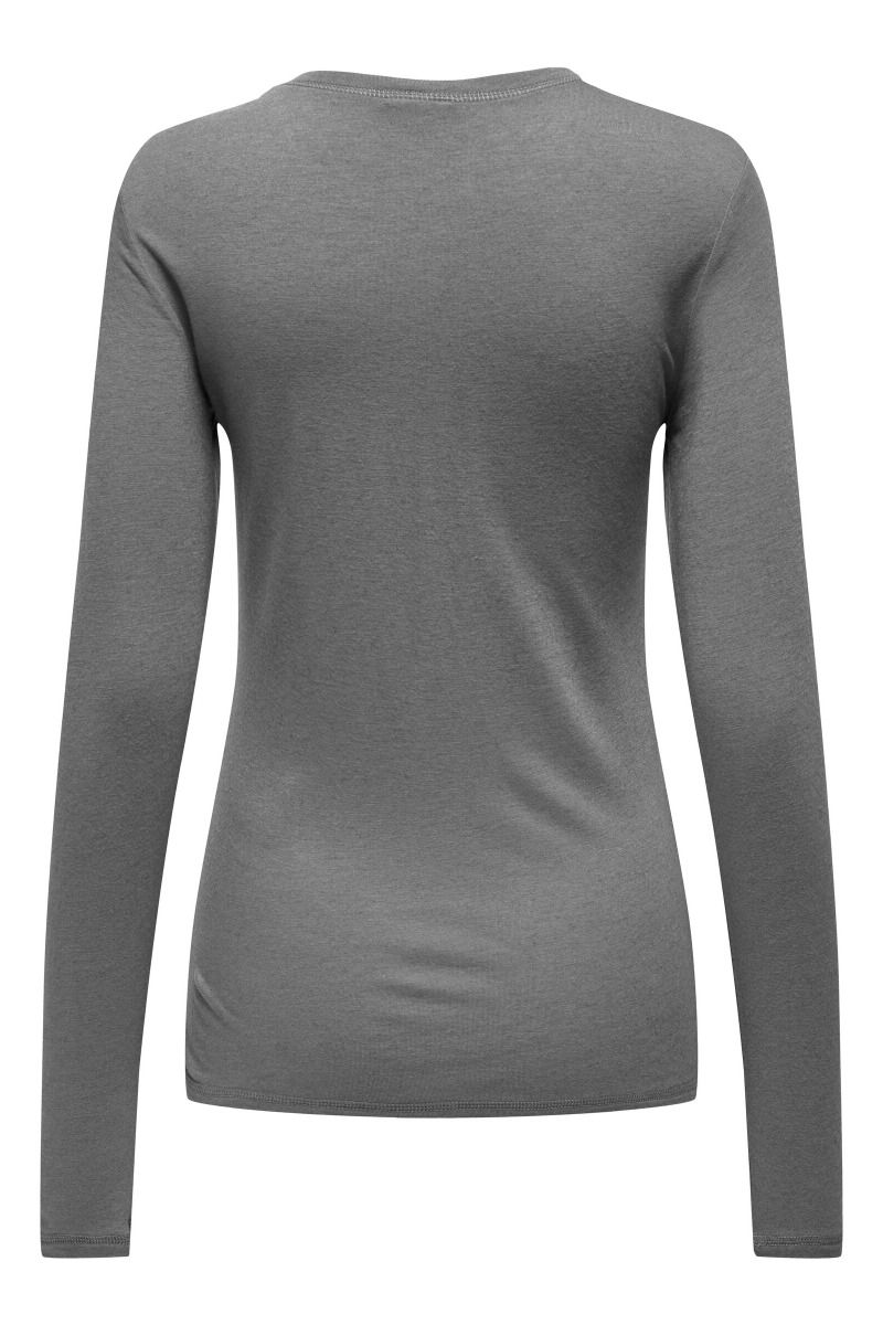 JDY - Bluse - Suma Woolblend L/S Oneck Top Jrs - Light Grey Melange