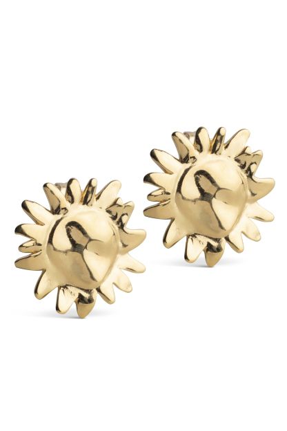 Enamel - Øreringe - Studs, Large Sunshine - Gold
