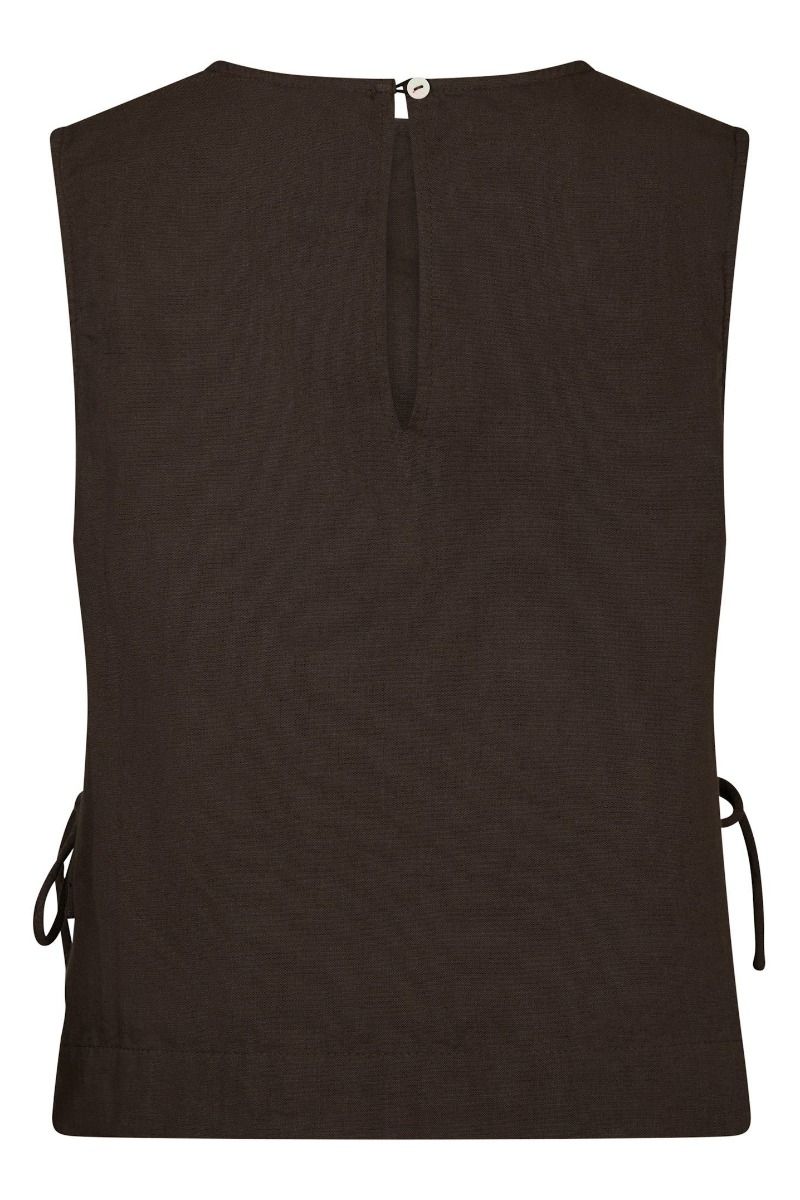 Neo Noir - Top - Svetlana Linen Top - Dark brown