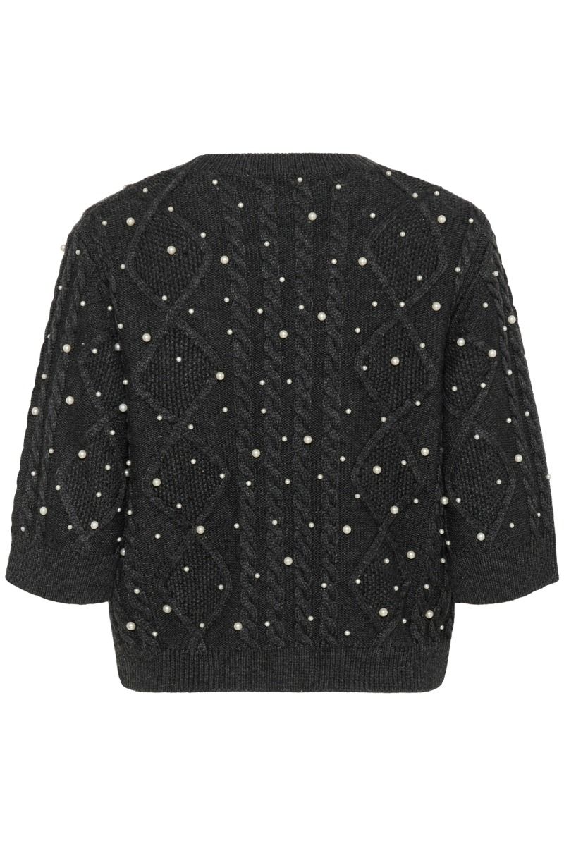 Gestuz - Top - GZtaiba deco pullover - Dark Grey Mélange