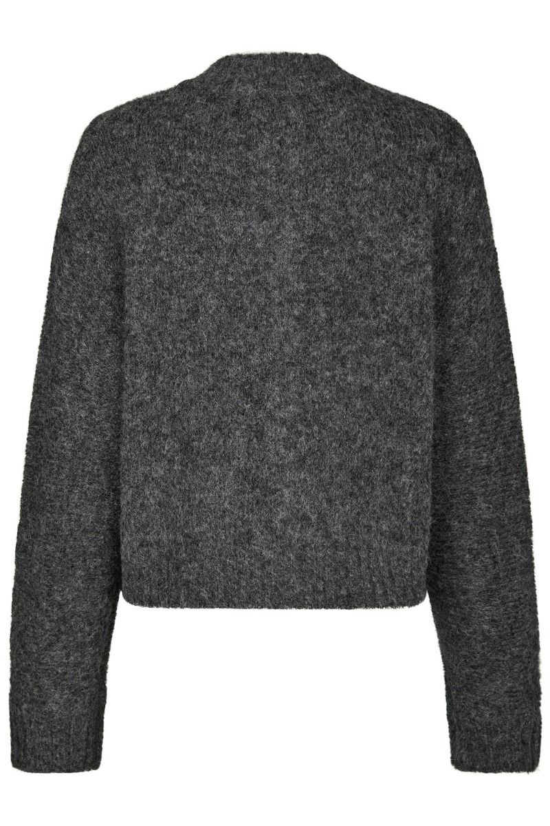 Neo Noir - Cardigan - Taura Fluffy Knit Cardigan - Antracit