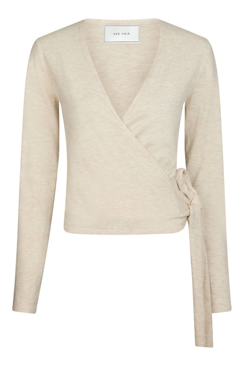 Neo Noir - Bluse - Tilfa Knit Wrap Blouse - Sand