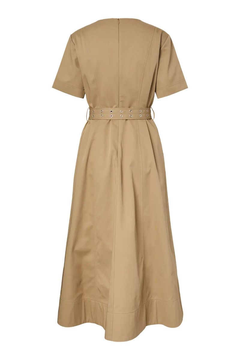 Y.A.S - Kjole - Timala SS Long Dress - Incense (Levering midt marts)