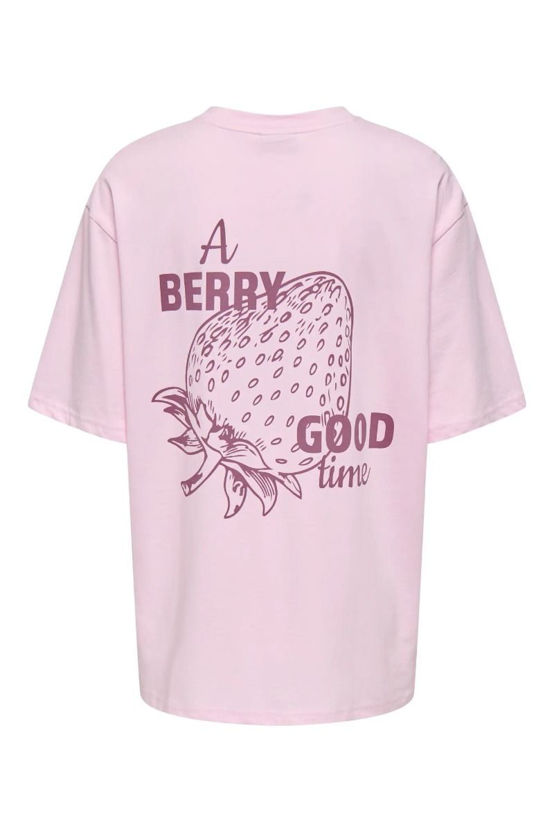 JDY - T-shirt - Tinnna S/S Print T-Shirt - Pink Lady Strawberry Print