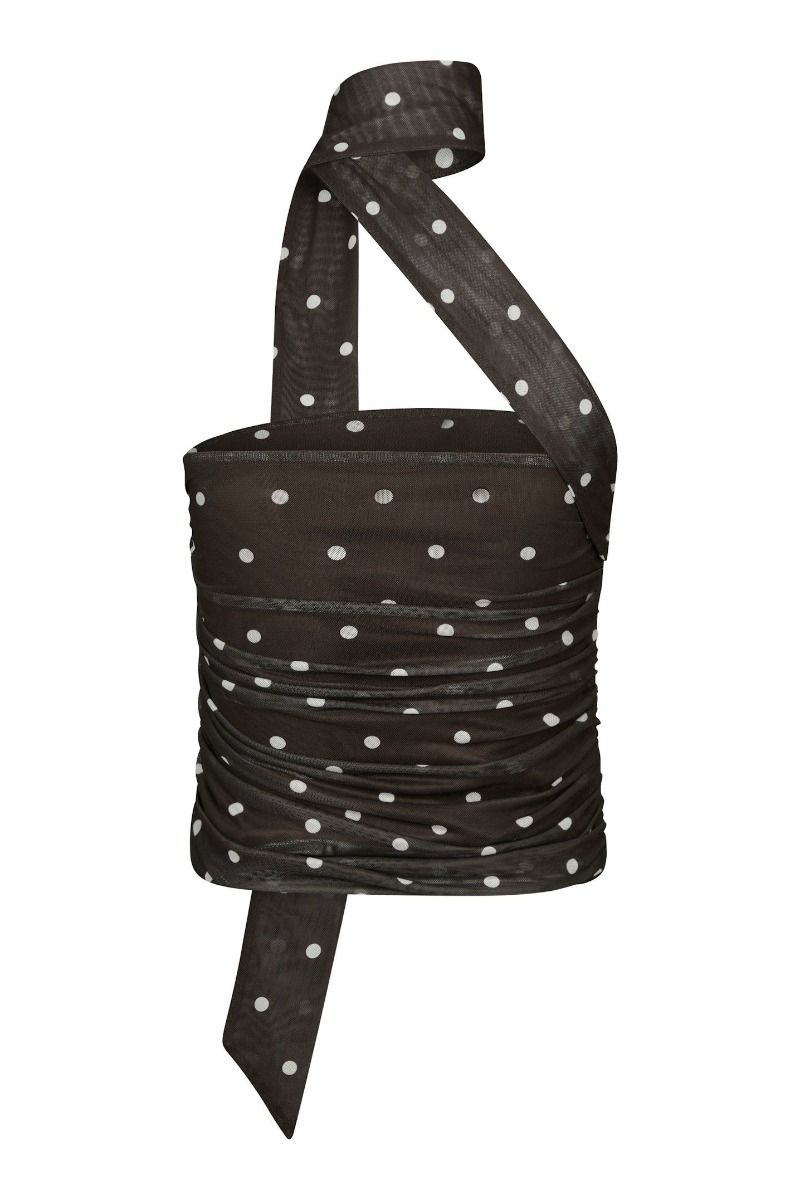 Neo Noir - Top - Torinti Mesh Dot Top - Brown