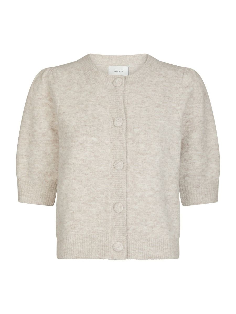 Neo Noir - Cardigan - Trudy Knit Cardigan - Beige Melange