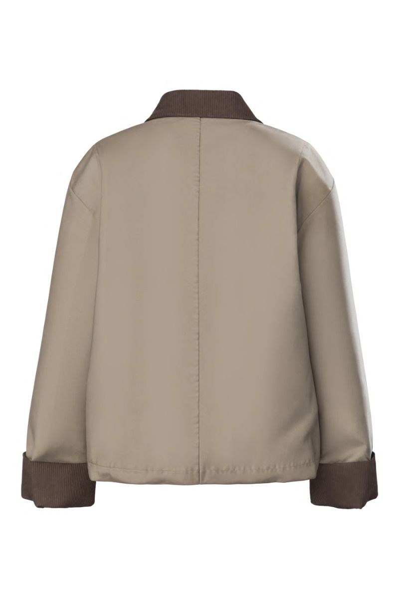 Pieces - Jakke - Jorma Short Corduroy Jacket - Greige