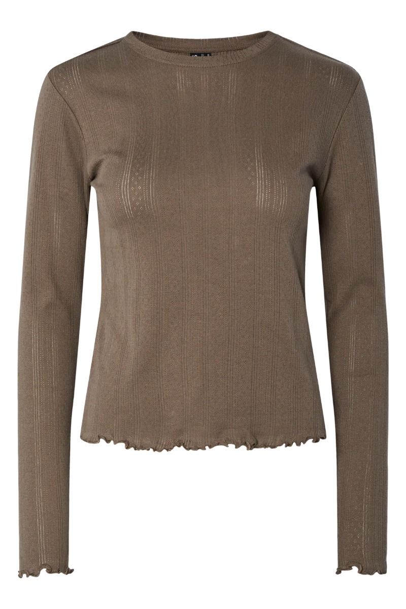 Pieces - Bluse - Marie LS O-Neck Poin Top - Morel
