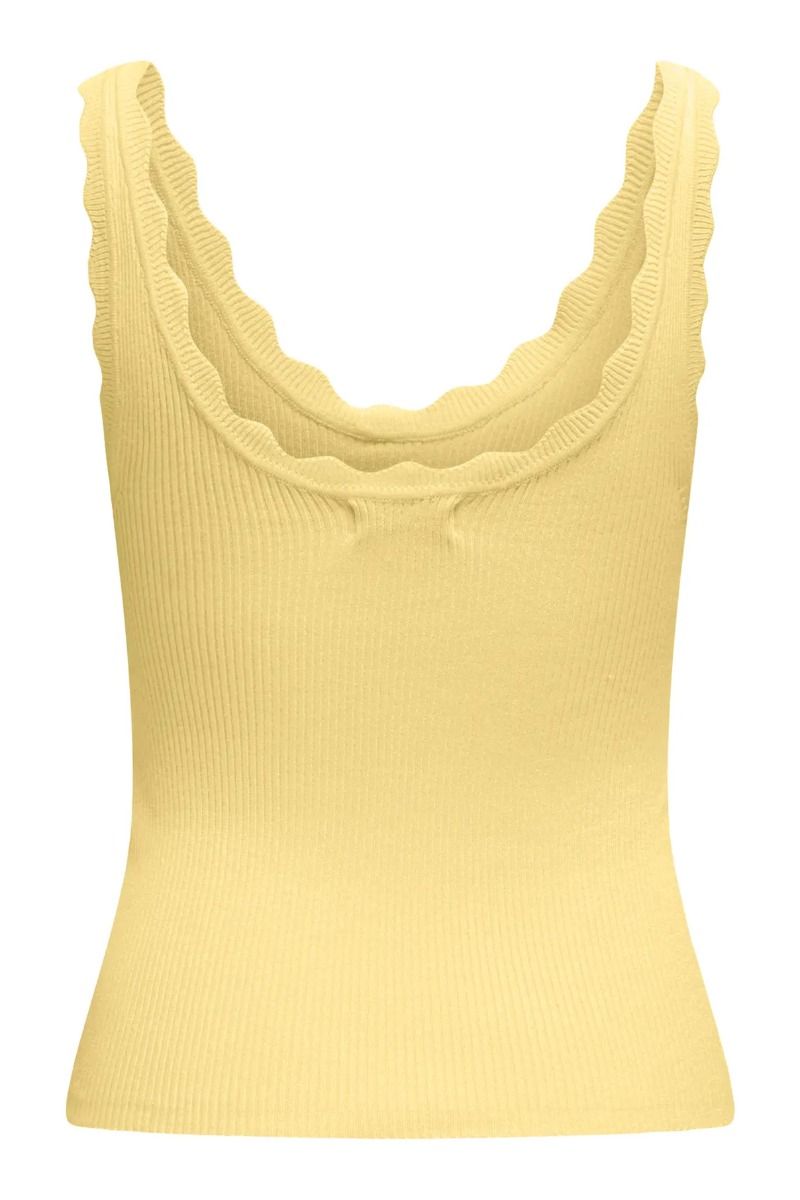 JDY - Top - Nanna S/L Scallop Edge Top - Pale Banana