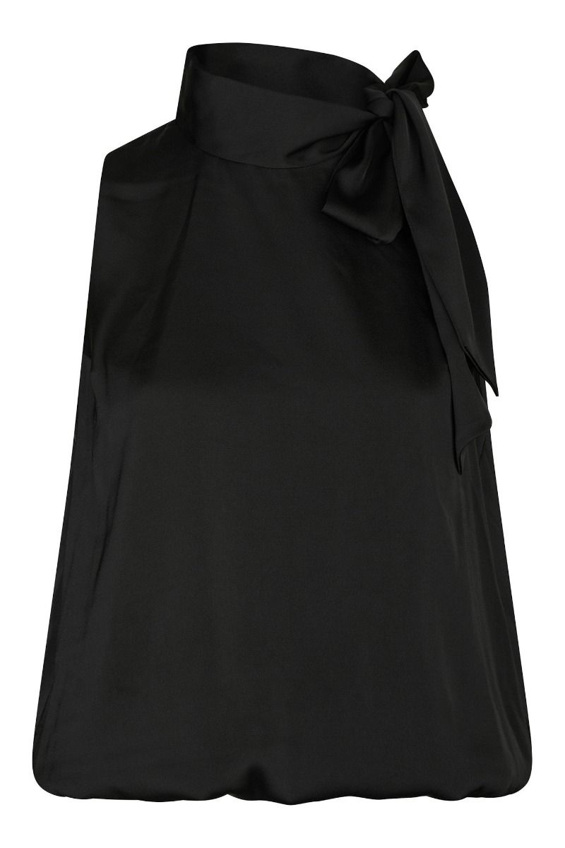 Neo Noir - Top - Veda Drapy Satin Top - Black