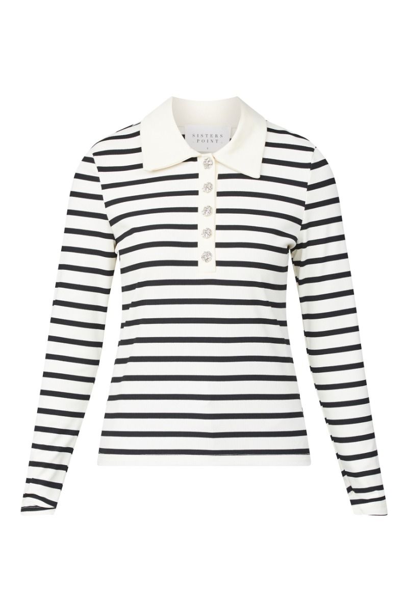 Sisters Point - Bluse - Vepi-Polo - Cream/Black