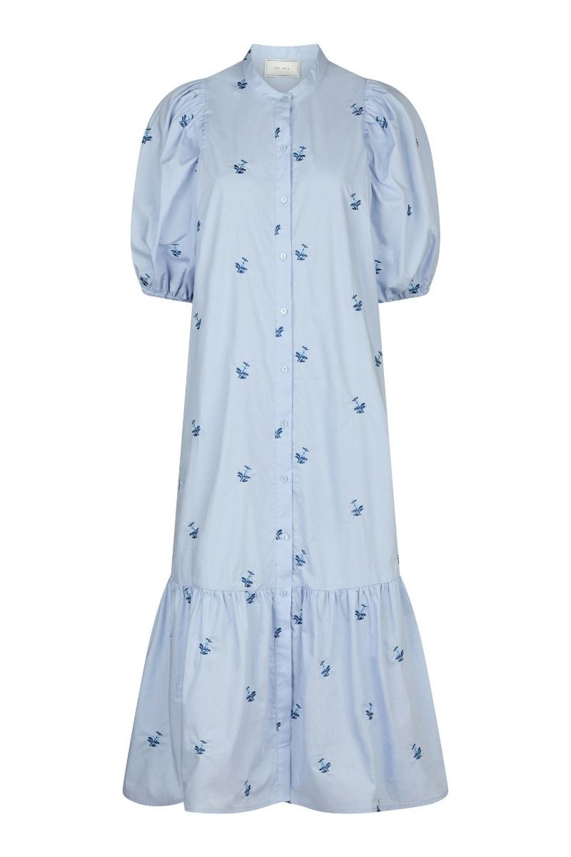 Neo Noir - Kjole - Veronica Embroidery Dress - Light Blue