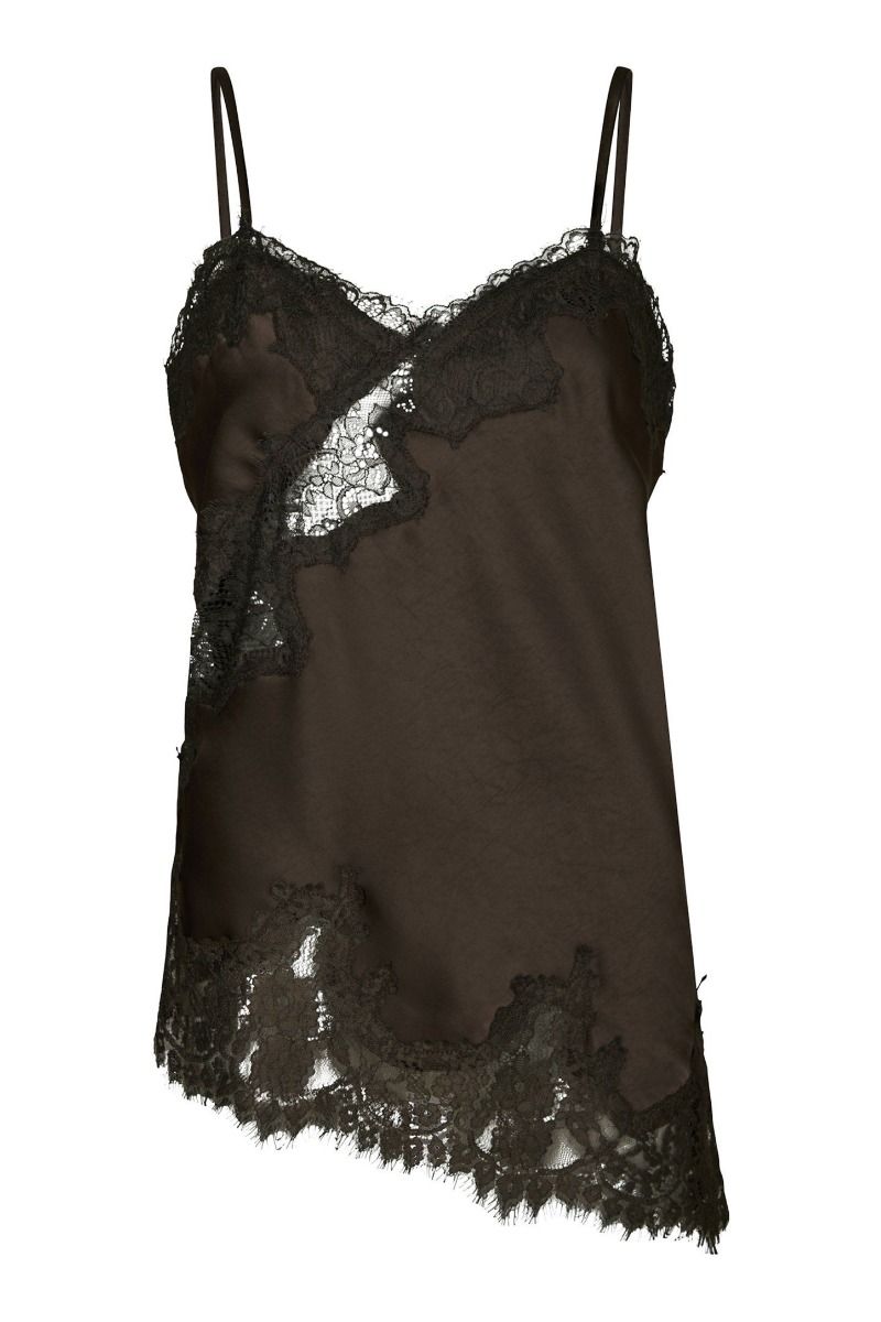Neo Noir - Top - Viole Lace Top - Dark brown
