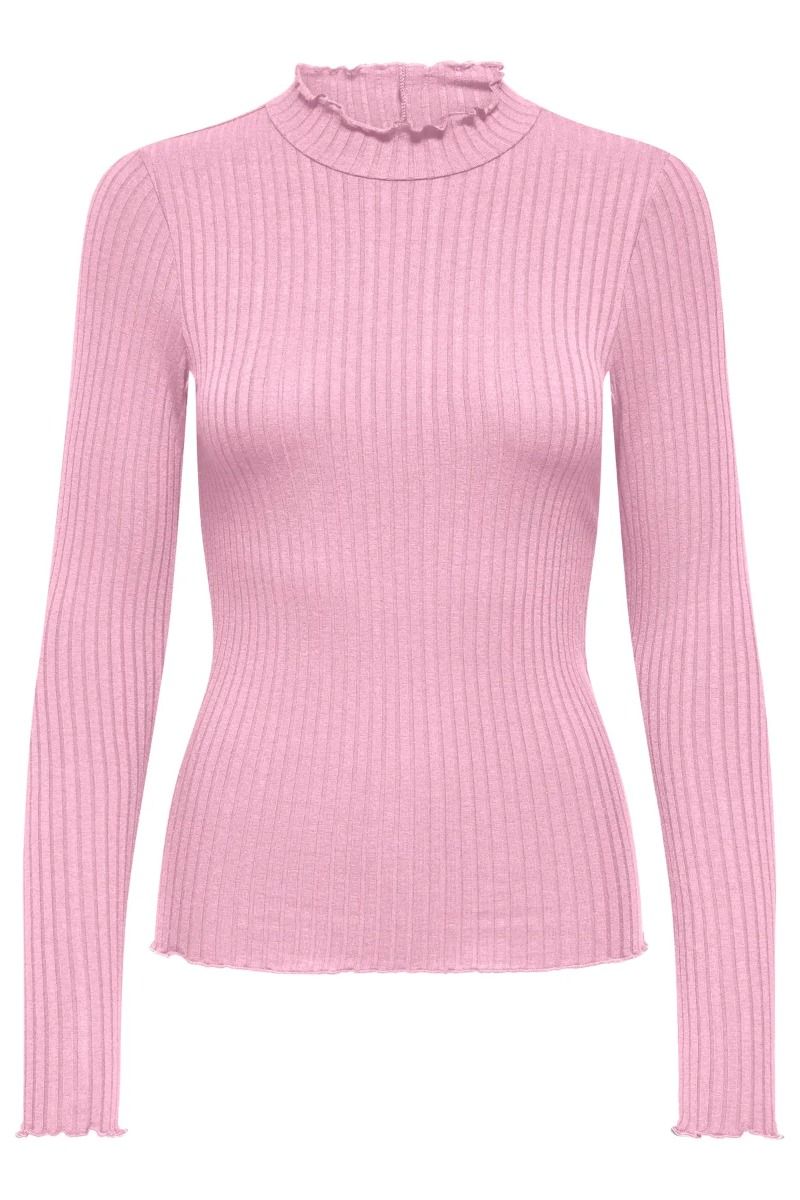 JDY - Bluse - Fransiska Life L/S Highneck Top - Pink Lady