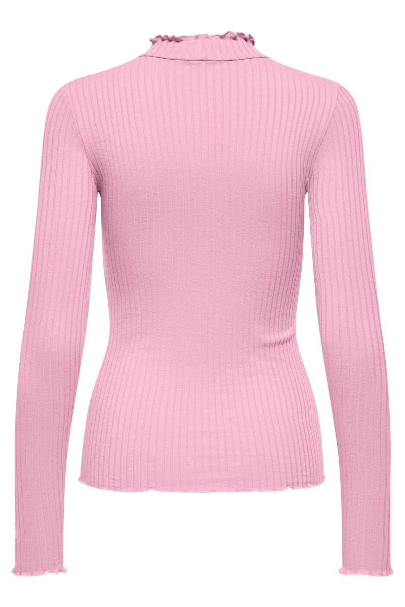 JDY - Bluse - Fransiska Life L/S Highneck Top - Pink Lady