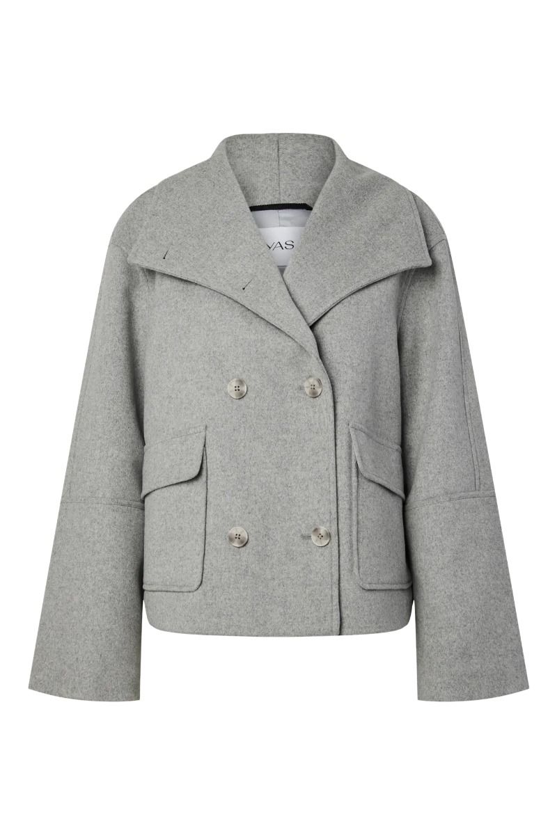 YAS - Jakke - Helena LS Wool Blend Jacket - Medium Grey Melange (Levering midt september)
