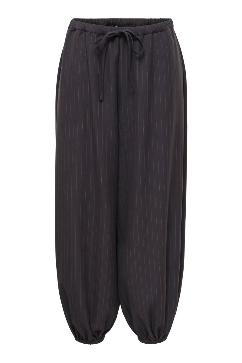 JDY - Bukser - Paloma MW Pinstripe Loose Pant - Chocolate Plum Pinstripe Light Blue