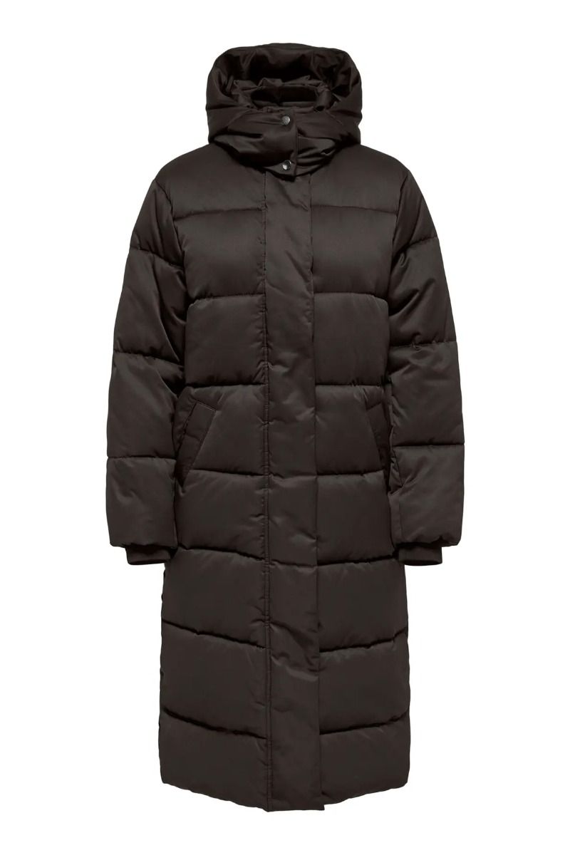 JDY - Jakke - Maja Long Padded Jacket - Chocolate Torte (Levering midt august)