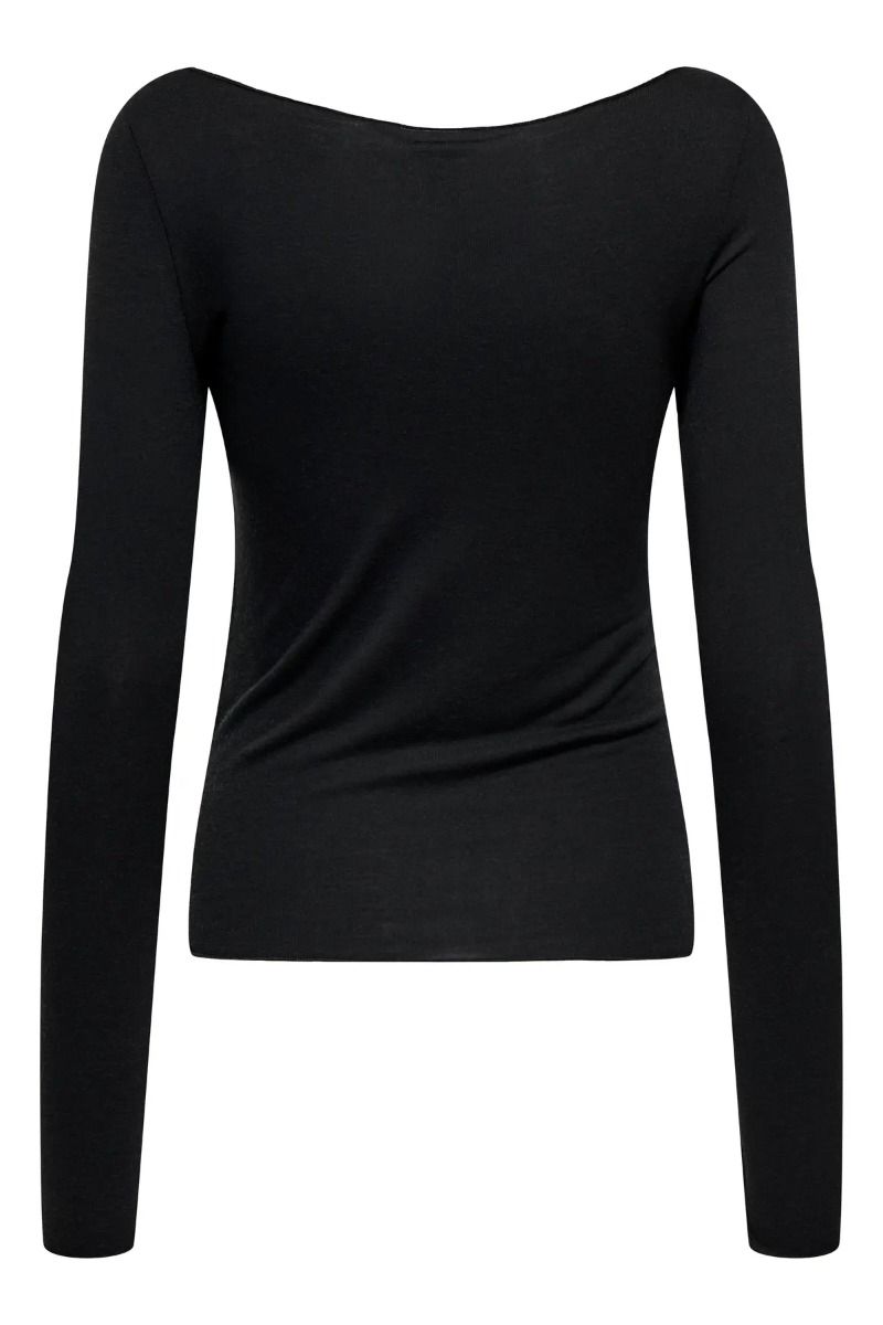 JDY - Bluse - Suma Woolblend L/S Boatneck Top - Black