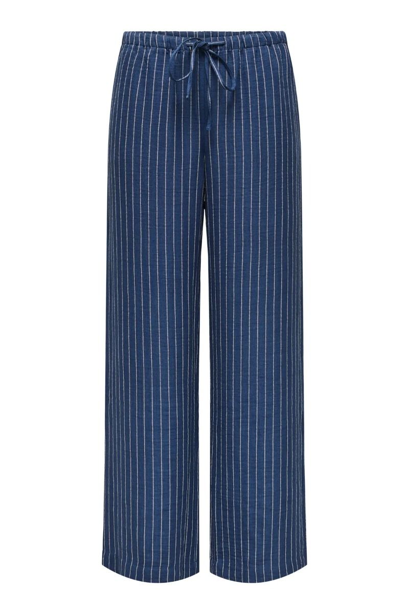 JDY - Bukser - Power MW Wide Pant - Insignia Blue/Cloud Dancer