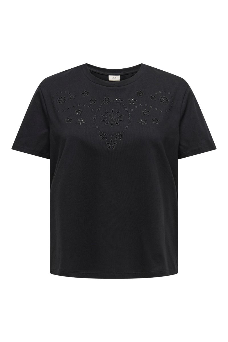 JDY - T-shirt - Cif S/S Broderie Anglaise Top - Black