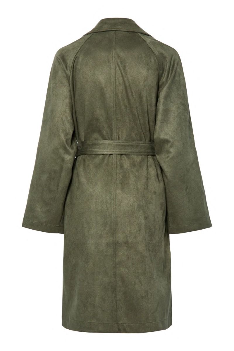 Pieces - Jakke - Rut Trenchcoat - Forest Night