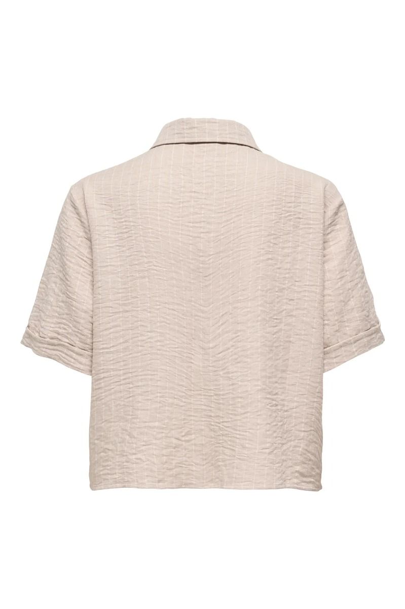 JDY - Skjorte - Power S/S Short Shirt- Oxford Tan CLoud Dancer