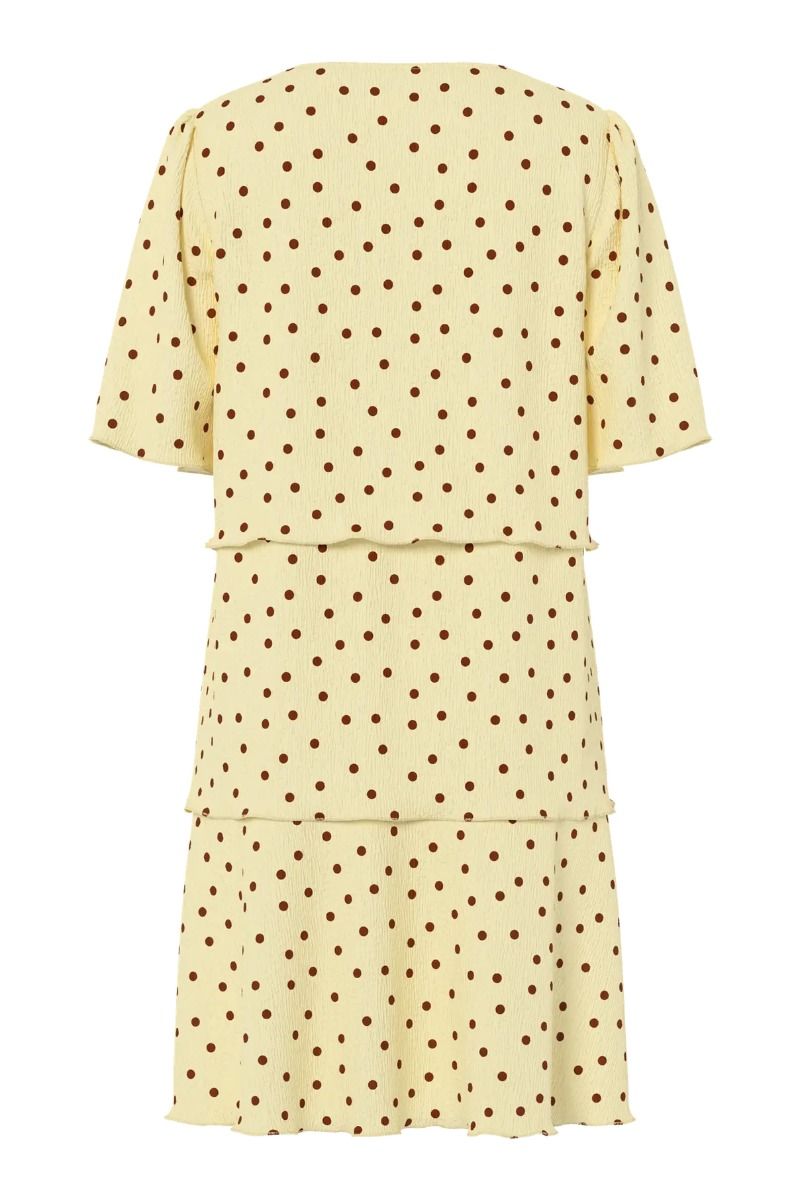 Pieces - Kjole - Flora SS Layering Dress - French Vanilla Dots (Levering midt maj)