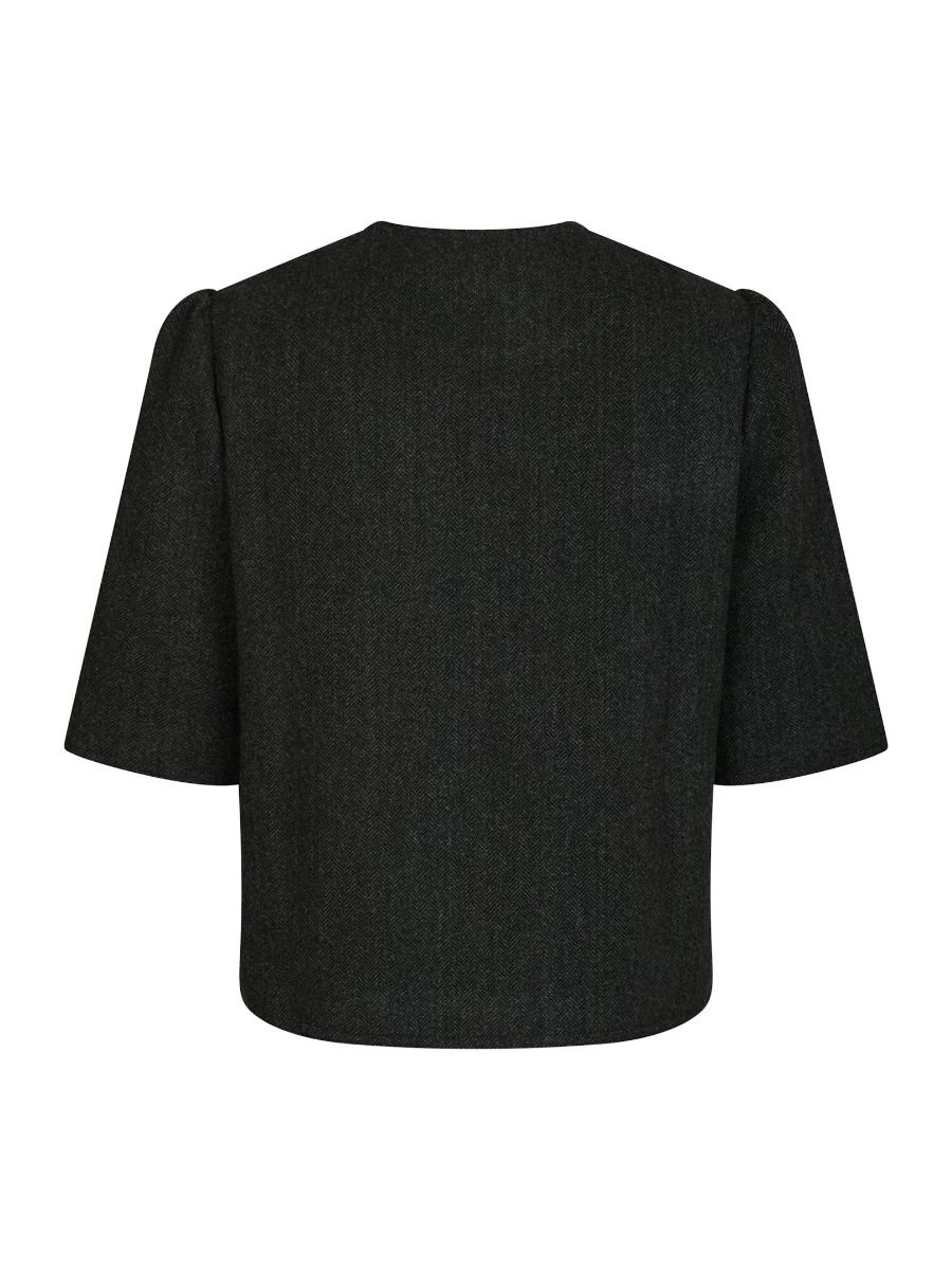 Neo Noir - Blazer - Xanthe Herringbone Blazer - Dark Grey