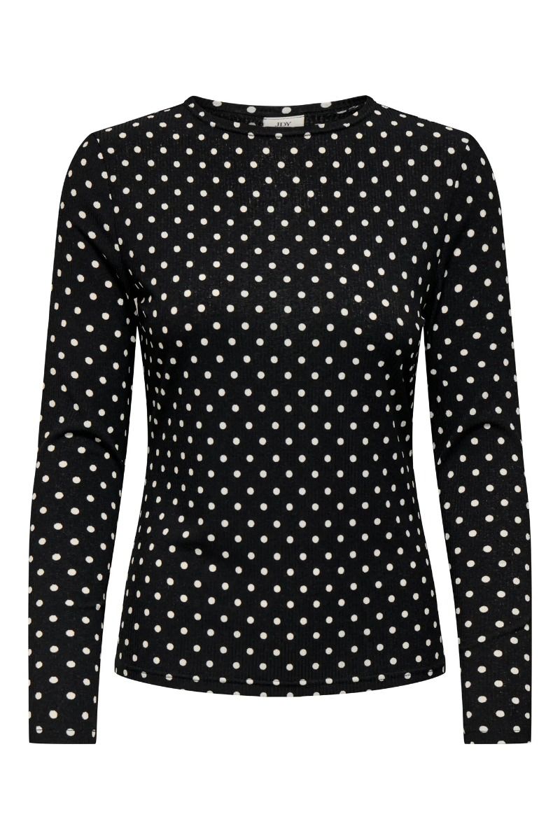 JDY - Bowie Life L/S High Neck Top - Black Dots